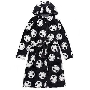 Nightmare Before Christmas Mens Jack Skellington Bathrobe / Black/White
